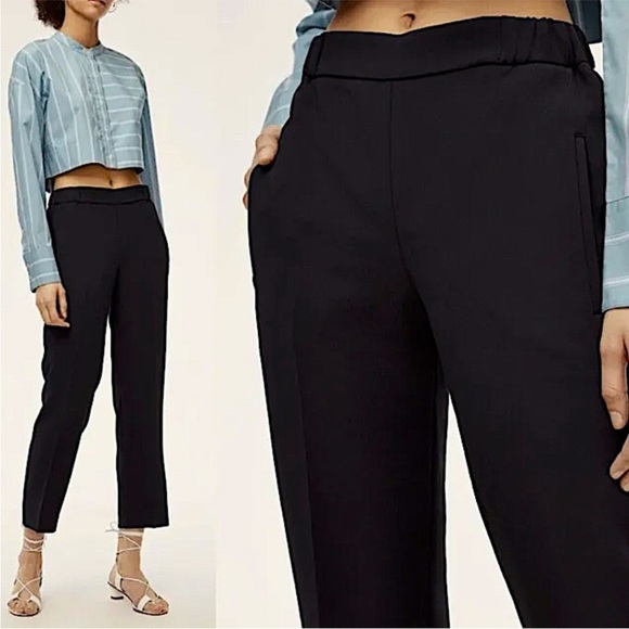 Wilfred- Black Crepe Dorantal Pull On Trouser Pants Size 2 - Picture 9 of 9